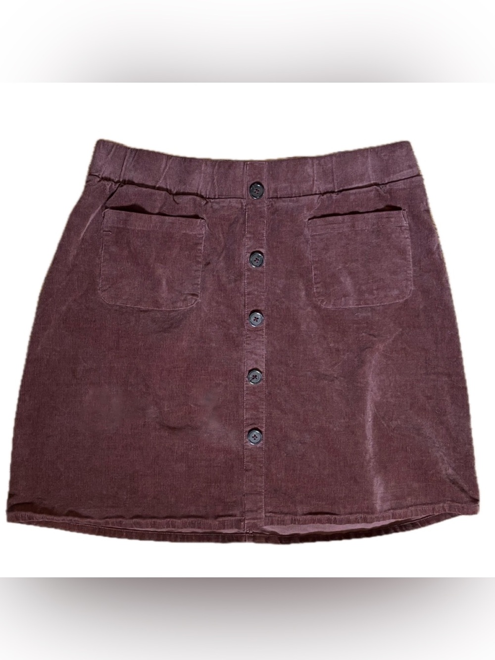 Torrid Brown Corduroy Faux Button Up Mini Skirt Size 1 1X Twee Goblincore